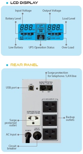 Leonics blue-800 Plus - LCD display , ภาพด้านหลังเครื่อง 