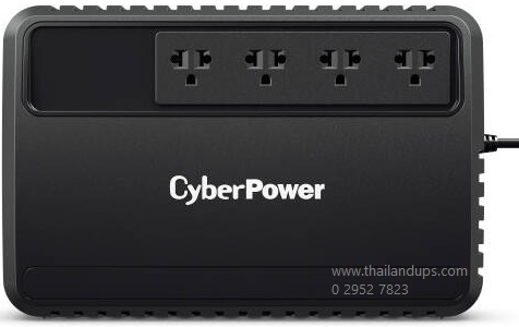 Cyberpower bu1000e มีปลั๊กไฟ 4 ช่องเป้น แบบ universal outlet สามารถติดผนังได้  รองรับอุปกรณ์ไฟ ที่กินไฟ ไม่เกิน 360 watts