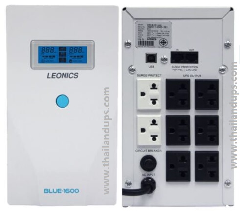 Leonics blue-2000 plus - front and rear of the ups