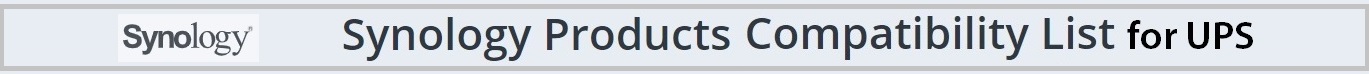 Synology products compatibility list for ups